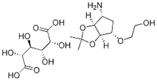 2-((3aR,4S,6R,6aS)-6-amino-2,2-dimethyltetrahydro-3aH-cyclopenta[d][1,3]dioxol-4-yloxy)ethanol L-tataric acid CAS 376608-65-0 
