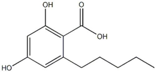 beta-Resorcyclic acid, 6-pentyl- CAS 491-72-5
