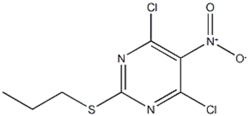 Pyrimidine, 4,6-dichloro-5-nitro-2-(propylthio)- CAS 145783-14-8 