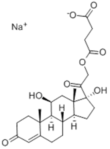 Pregn-4-ene-3,20-dione,21-(3-carboxy-1-oxopropoxy)-11,17-dihydroxy-, sodium salt (1:1),( 57358708, 57279309,11b)- CAS 125-04-2