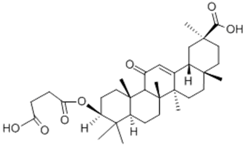 Olean-12-en-29-oicacid, 3-(3-carboxy-1-oxopropoxy)-11-oxo-,( 57356805, 57263075,3b,20b)-  CAS 5697-56-3