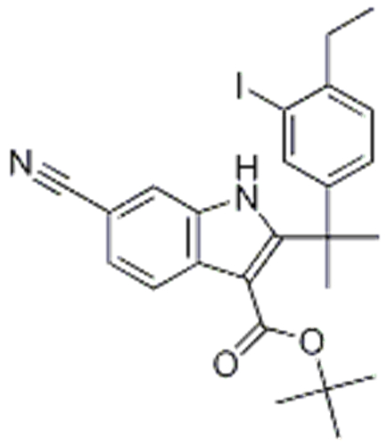 tert-butyl 6-cyano-2-(2-(4-ethyl-3-iodophenyl)propan-2-yl)-1H-indole-3-carboxylate CAS 1256584-75-4