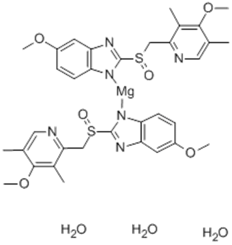 Magnesium,bis[6-methoxy-2-[(S)-[(4-methoxy-3,5-dimethyl-2-pyridinyl)methyl]sulfinyl-kO]-1H-benzimidazolato-kN3]-, hydrate (1:3),( 57355460, 57251205,T-4)- CAS 217087-09-7