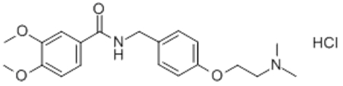 Benzamide,N-[[4-[2-(dimethylamino)ethoxy]phenyl]methyl]-3,4-dimethoxy-, hydrochloride(1:1) CAS 122892-31-3