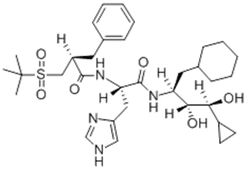 1H-Imidazole-5-propanamide,N-[(1S,2R,3S)-1-(cyclohexylmethyl)-3-cyclopropyl-2,3-dihydroxypropyl]-a-[[(2S)-2-[[(1,1-dimethylethyl)sulfonyl]methyl]-1-oxo-3-phenylpropyl]amino]-,( 57357423, 57263697,aS)- CAS 126222-34-2