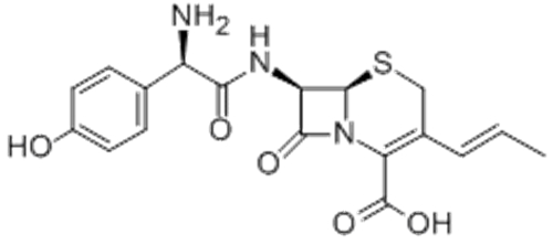 5-Thia-1-azabicyclo[4.2.0]oct-2-ene-2-carboxylicacid,7-[[(2R)-2-amino-2-(4-hydroxyphenyl)acetyl]amino]-8-oxo-3-(1-propen-1-yl)-,hydrate (1:1),( 57356559, 57252295,6R,7R)- CAS 121123-17-9