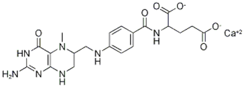 L-Glutamic acid, N-4-(2-amino-1,4,5,6,7,8-hexahydro-5-methyl-4-oxo-6-pteridinyl)methylaminobenzoyl-, calcium salt (1:1) CAS 26560-38-3