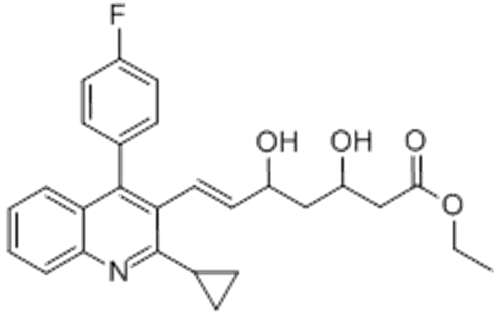 6-Heptenoic acid,7-[2-cyclopropyl-4-(4-fluorophenyl)-3-quinolinyl]-3,5-dihydroxy-, ethyl ester,( 57365816, 57187668,3R,5S)- CAS 172336-32-2
