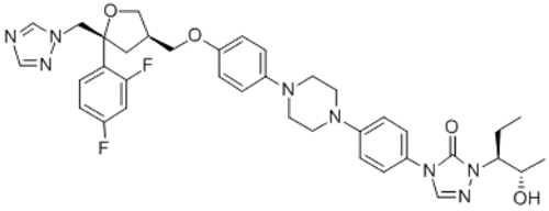 D-threo-Pentitol,2,5-anhydro-1,3,4-trideoxy-2-C-(2,4-difluorophenyl)-4-[[4-[4-[4-[1-[(1S,2S)-1-ethyl-2-hydroxypropyl]-1,5-dihydro-5-oxo-4H-1,2,4-triazol-4-yl]phenyl]-1-piperazinyl]phenoxy]methyl]-1-(1H-1,2,4-triazol-1-yl) CAS 171228-49-2