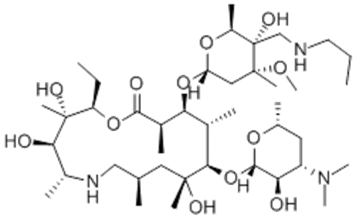 1-Oxa-6-azacyclopentadecan-15-one,13-[[2,6-dideoxy-3-C-methyl-3-O-methyl-4-C-[(propylamino)methyl]-a-L-ribo-hexopyranosyl]oxy]-2-ethyl-3,4,10-trihydroxy-3,5,8,10,12,14-hexamethyl-11-[[3,4,6-trideoxy-3-(dimethylamino)-b-D-xylo-hexopyranosyl]oxy]-,( 5735547