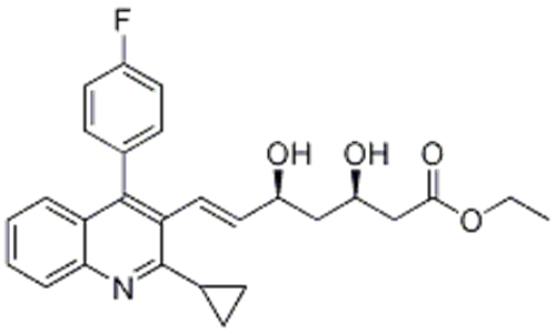 6-Heptenoic acid, 7-[2-cyclopropyl-4-(4-fluorophenyl)-3-quinolinyl]-3,5-dihydroxy-, ethyl ester,( 57365819, 57187671,3R,5S,6E)- CAS 167073-19-0