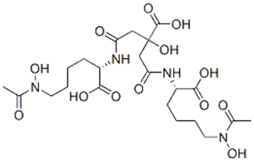 3-[[(1S)-5-(acetyl-hydroxy-amino)-1-carboxy-pentyl]carbamoyl]-2-[[(1S)-5-(acetyl-hydroxy-amino)-1-carboxy-pentyl]carbamoylmethyl]-2-hydroxy-propanoic acid
 CAS 26198-65-2