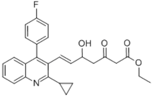 6-Heptenoic acid,7-[2-cyclopropyl-4-(4-fluorophenyl)-3-quinolinyl]-5-hydroxy-3-oxo-, ethylester,( 57365812, 57187664,6E)- CAS 148901-69-3