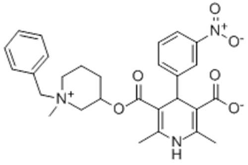 3,5-Pyridinedicarboxylicacid, 1,4-dihydro-2,6-dimethyl-4-(3-nitrophenyl)-, 3-methyl5-[(3R)-1-(phenylmethyl)-3-piperidinyl] ester, hydrochloride (1:1),( 57365954, 57187817,4R)-rel- CAS 91599-74-5