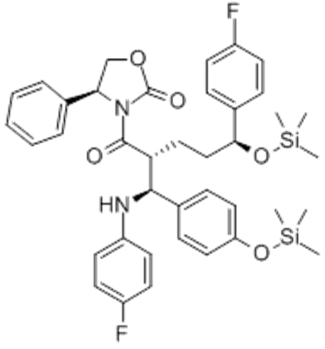 3-[(2R,5S)-5-(4-Fluorophenyl)-2-[(S)-[(4-fluorophenyl(amino)]][4-[trimethylsilyl]-oxy]phenyl]methyl]-1-oxo-5-[(trimethylsily)-oxy]pentyl]-4-phenyl-(4S)-2-oxazolidinone CAS 272778-12-8