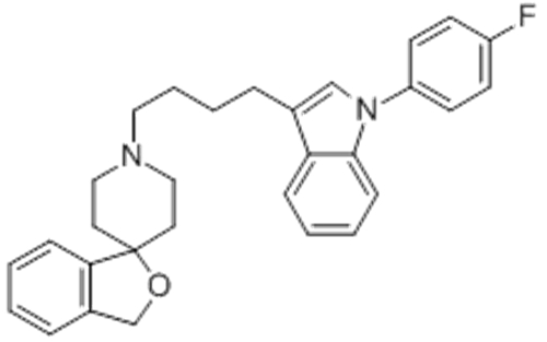 Spiro[isobenzofuran-1(3H),4'-piperidine],1'-[4-[1-(4-fluorophenyl)-1H-indol-3-yl]butyl]- CAS 147817-50-3
