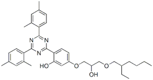Phenol, 2-4,6-bis(2,4-dimethylphenyl)-1,3,5-triazin-2-yl-5-3-(2-ethylhexyl)oxy-2-hydroxypropoxy- CAS 137658-79-8