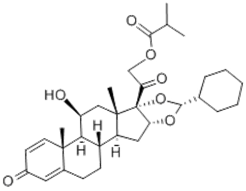 Pregna-1,4-diene-3,20-dione,16,17-[[(R)-cyclohexylmethylene]bis(oxy)]-11-hydroxy-21-(2-methyl-1-oxopropoxy)-,( 57358784, 57279385,11b,16a)- CAS 126544-47-6