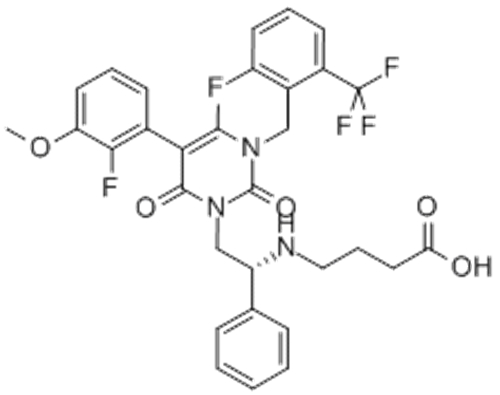 Butanoic acid,4-[[(1R)-2-[5-(2-fluoro-3-methoxyphenyl)-3-[[2-fluoro-6-(trifluoromethyl)phenyl]methyl]-3,6-dihydro-4-methyl-2,6-dioxo-1(2H)-p CAS 834153-87-6