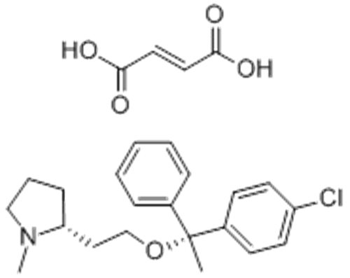 Pyrrolidine,2-[2-[(1R)-1-(4-chlorophenyl)-1-phenylethoxy]ethyl]-1-methyl-,( 57363817, 57185446,2R)-,( 57363818, 57185447,2E)-2-butenedioate (1:1) CAS 14976-57-9