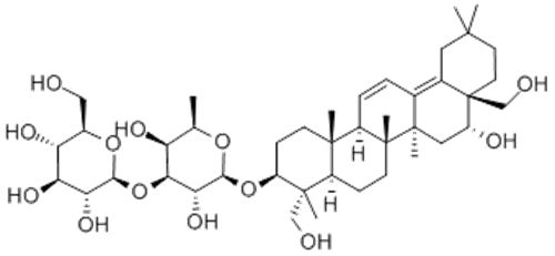 b-D-Galactopyranoside,( 57357414, 57263688,3b,4a,16a)-16,23,28-trihydroxyoleana-11,13(18)-dien-3-yl 6-deoxy-3-O-b-D-glucopyranosyl- CAS 58316-41-9