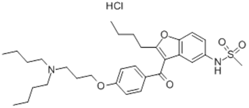 Methanesulfonamide,N-[2-butyl-3-[4-[3-(dibutylamino)propoxy]benzoyl]-5-benzofuranyl]-,hydrochloride (1:1)  CAS 141625-93-6