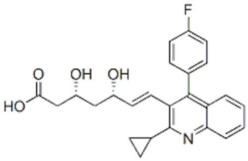 6-Heptenoic acid,7-[2-cyclopropyl-4-(4-fluorophenyl)-3-quinolinyl]-3,5-dihydroxy-,( 57353978, 57254001,3R,5S,6E)- CAS 147511-69-1