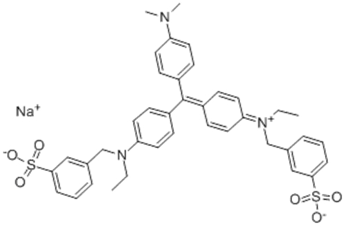Benzenemethanaminium,N-[4-[[4-(dimethylamino)phenyl][4-[ethyl[(3-sulfophenyl)methyl]amino]phenyl]methylene]-2,5-cyclohexadien-1-ylidene]-N-ethyl-3-sulfo-,inner salt, sodium salt CAS 1694-09-3